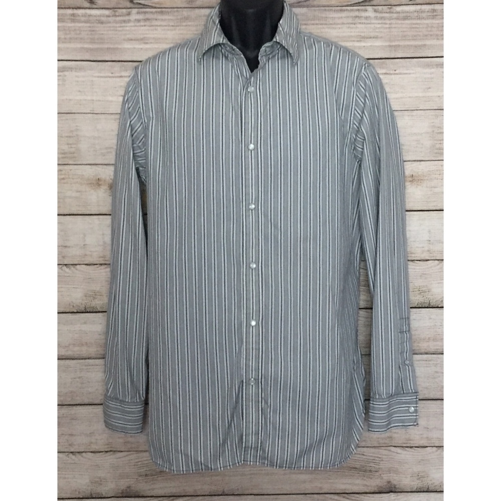 Banana Republic Gray and Blue Button Down Shirt